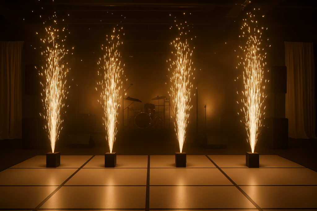Feuerwerk : Sparkular Indoor Feuerwerk für Hochzeitstanz – rauchfrei & genehmigungsfrei